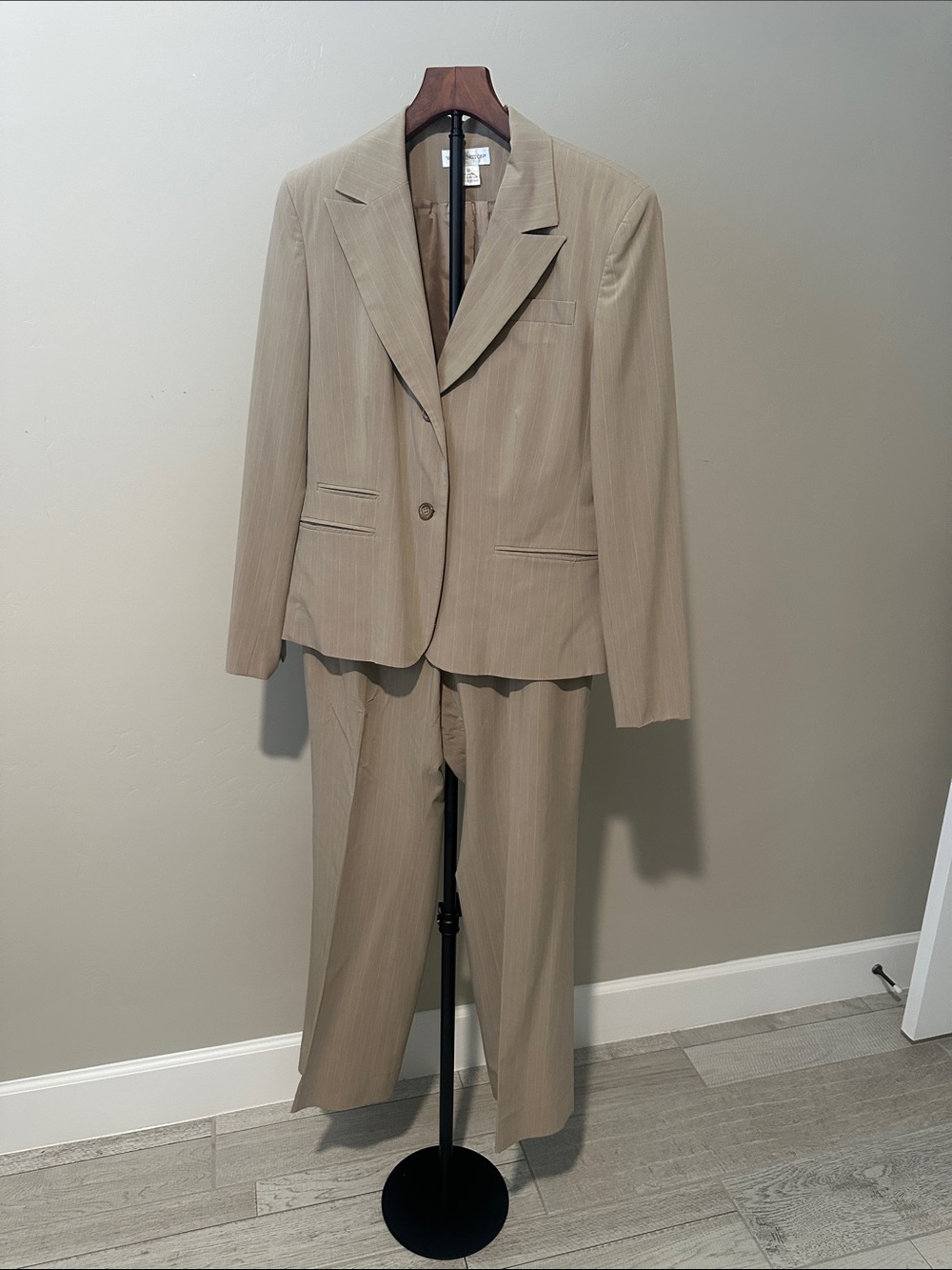 Worthington Beige Pinstripe Two-Piece Suit